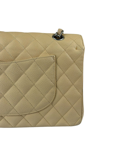Chanel Beige Quilted Caviar Double Flap 2009