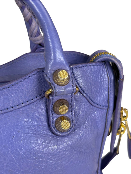 Balenciaga Purple Lambskin Moto City Two-Way Bag