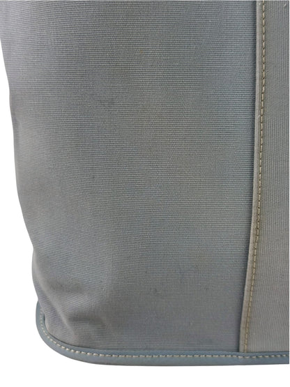Hermes Light Blue Canvas Leather Trim Cabag Elan Tote