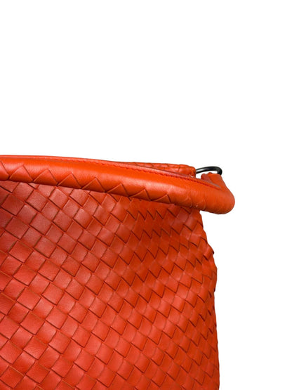 Bottega Veneta Sunset Orange Intrecciato Leather Hobo Tote