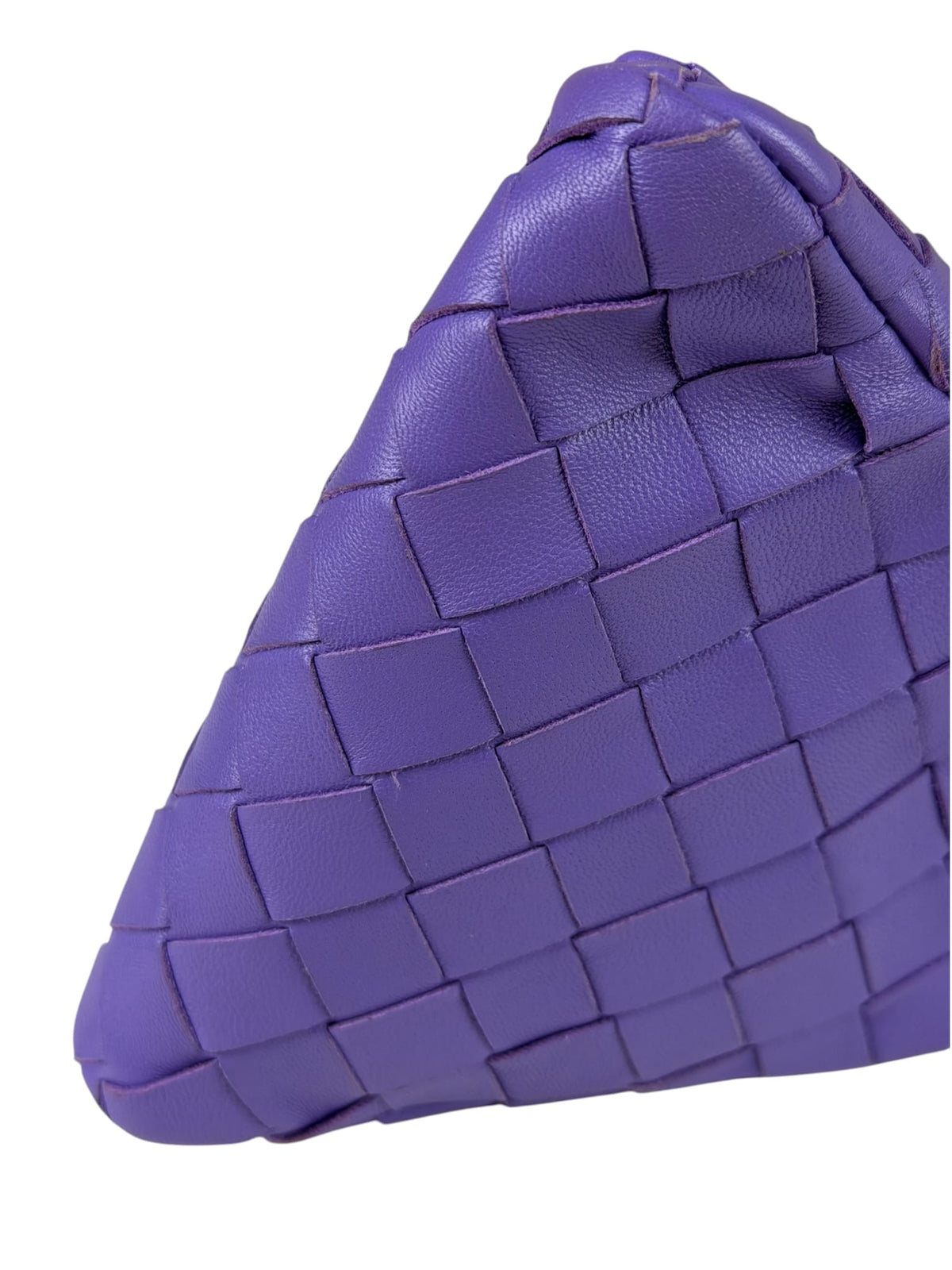 Bottega Veneta Purple Leather Nano Pyramid Pouch
