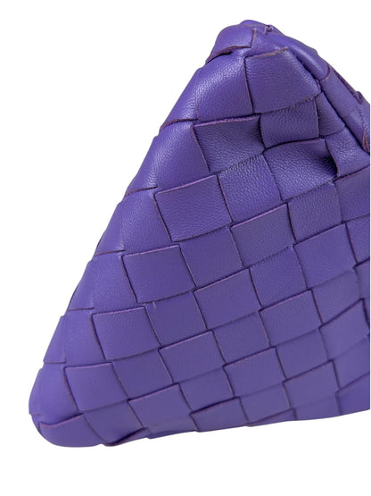 Bottega Veneta Purple Leather Nano Pyramid Pouch