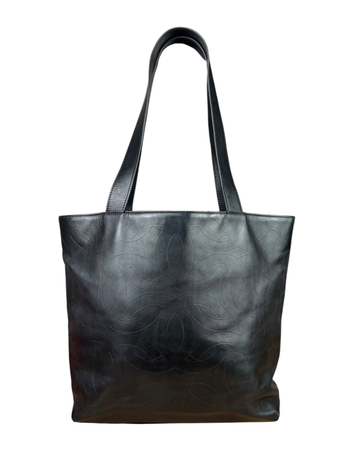 Chanel Black Lambskin CC Swirl Pattern Tote 2000