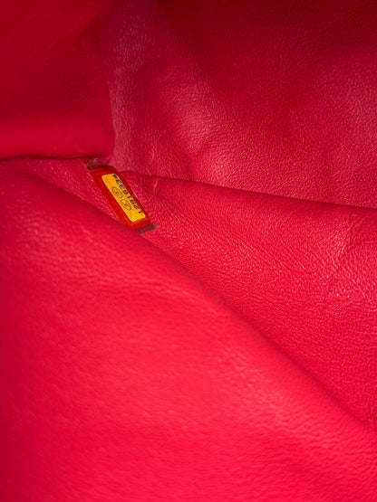 Chanel Red Quilted Caviar Leather Flap Bag 2008