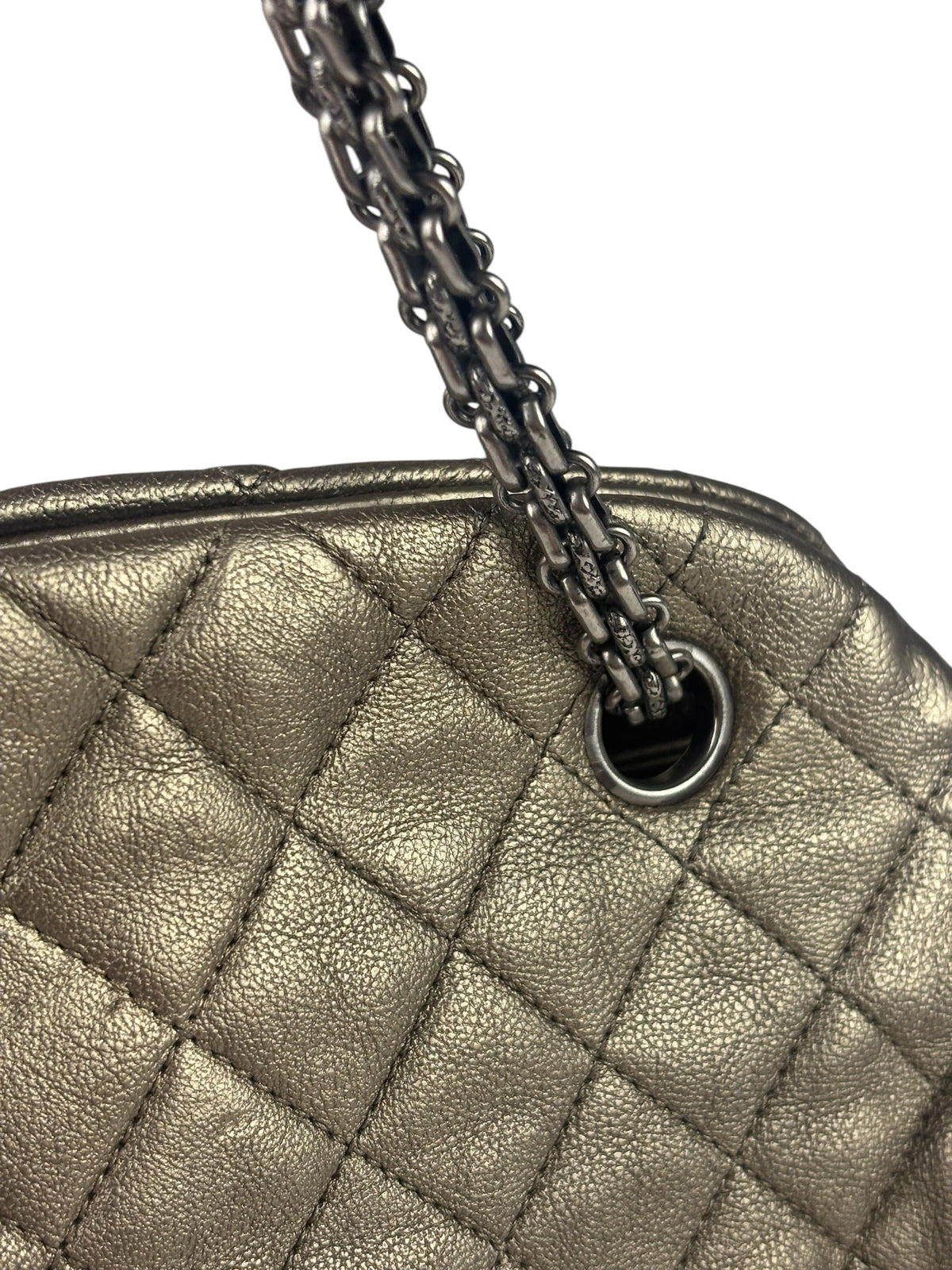 Chanel Metallic Gold Quilted Caviar Just Mademoiselle Bowling Bag 2010