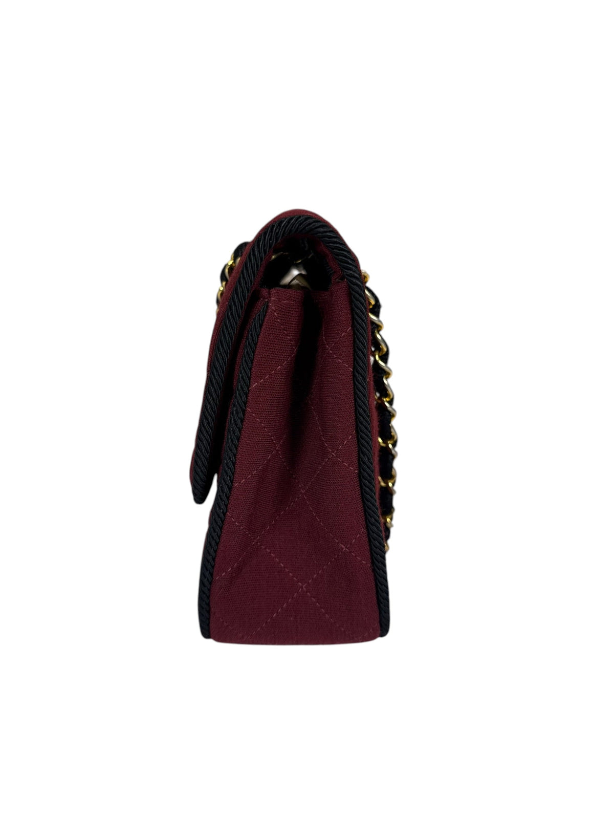 Chanel Vintage Burgundy Cotton Pairs-Seoul Pagoda Flap Bag