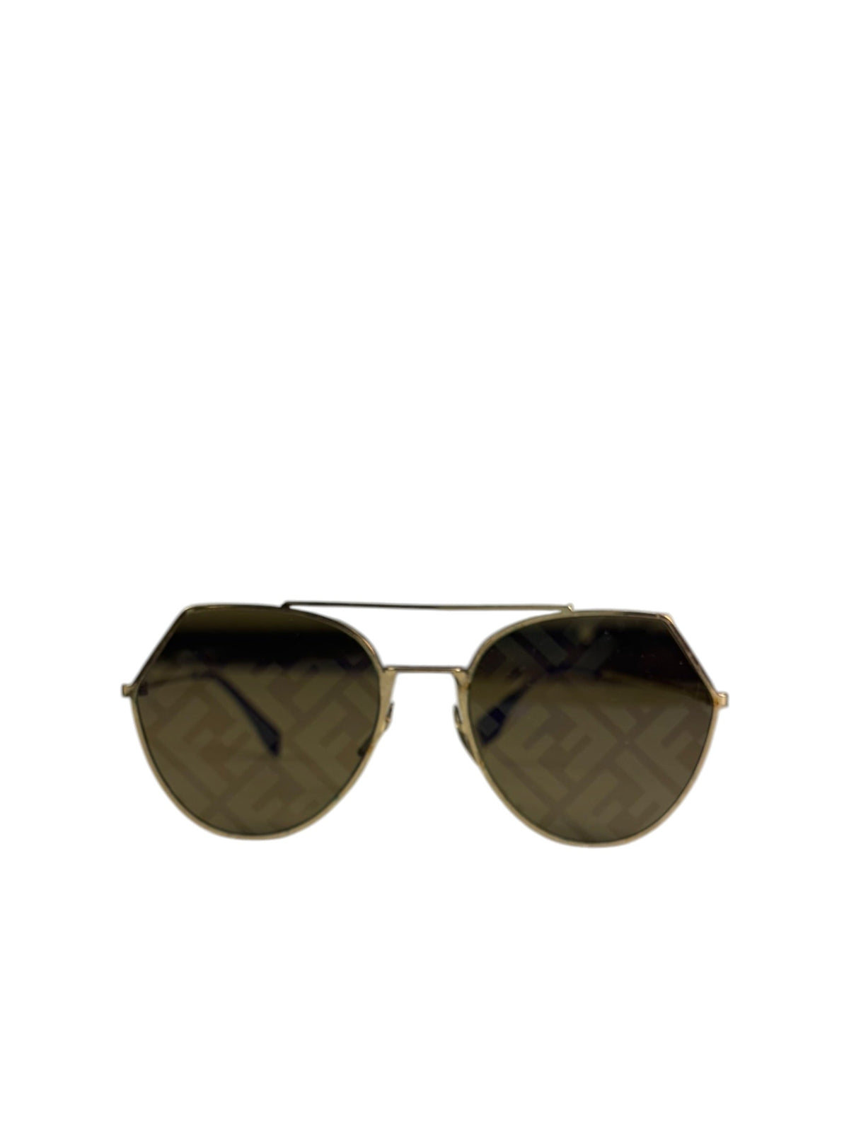 Fendi Gold-Toned Eyeline Aviator Sunglasses FF0494/S