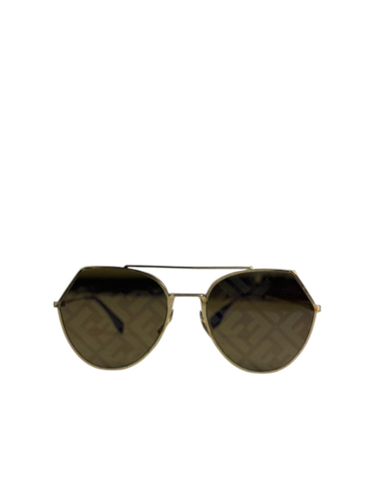 Fendi Gold-Toned Eyeline Aviator Sunglasses FF0494/S