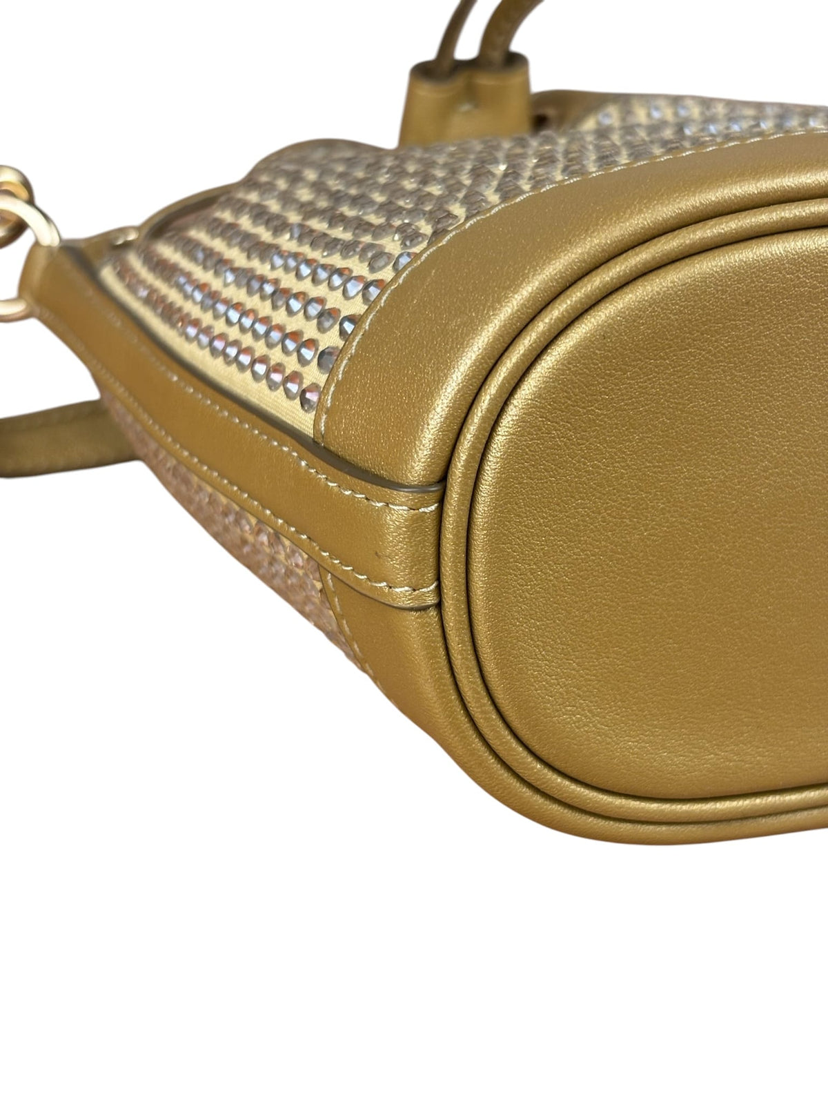 Coach Yellow Gold Mini Bucket Crystal Two-Way Bag