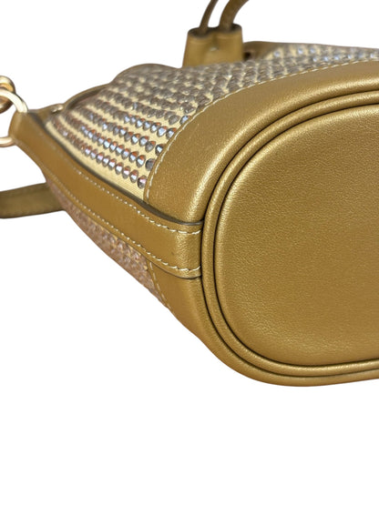 Coach Yellow Gold Mini Bucket Crystal Two-Way Bag
