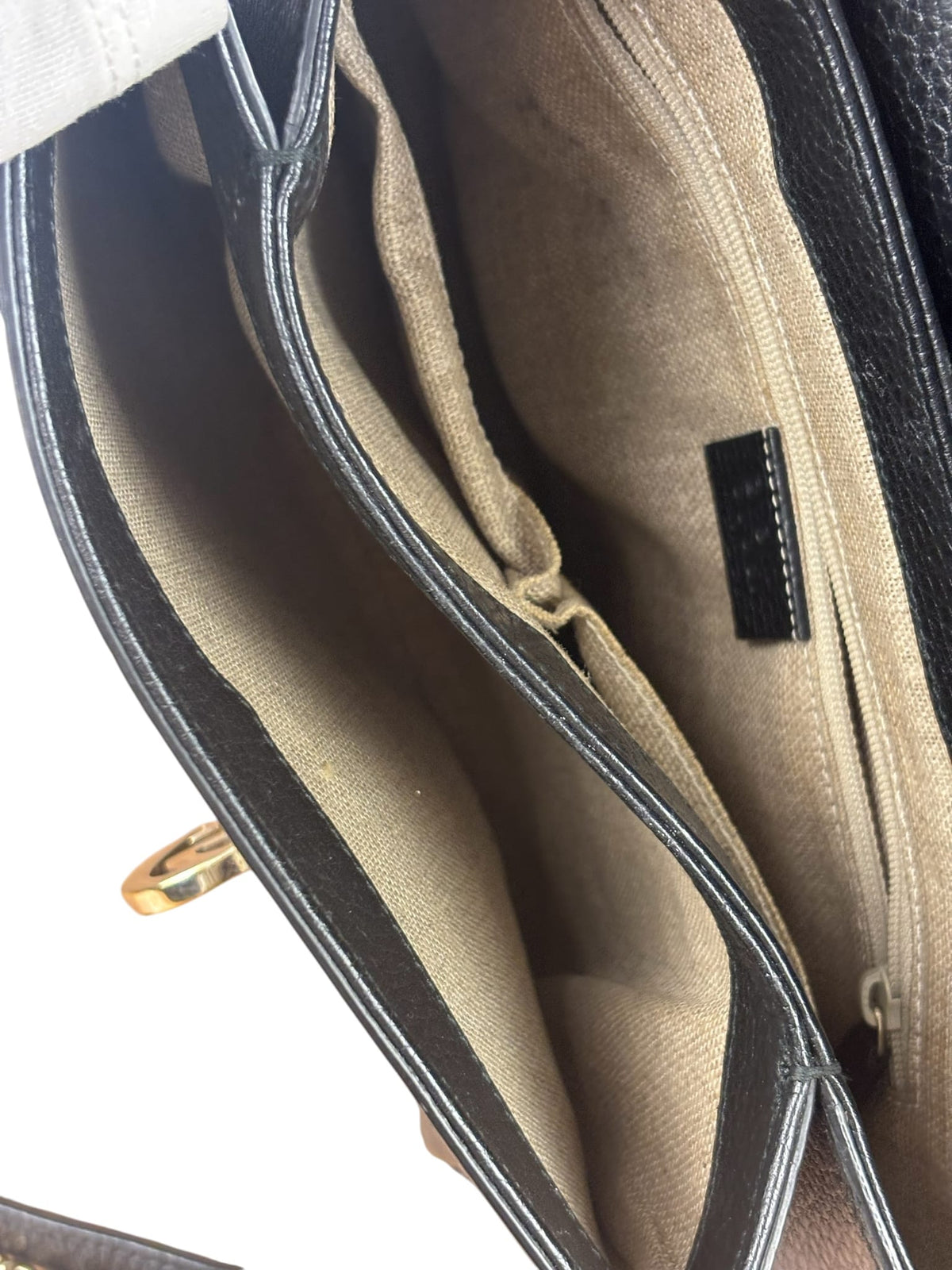 Gucci Black Calfskin Small Dollar Interlocking G Two-Way Bag