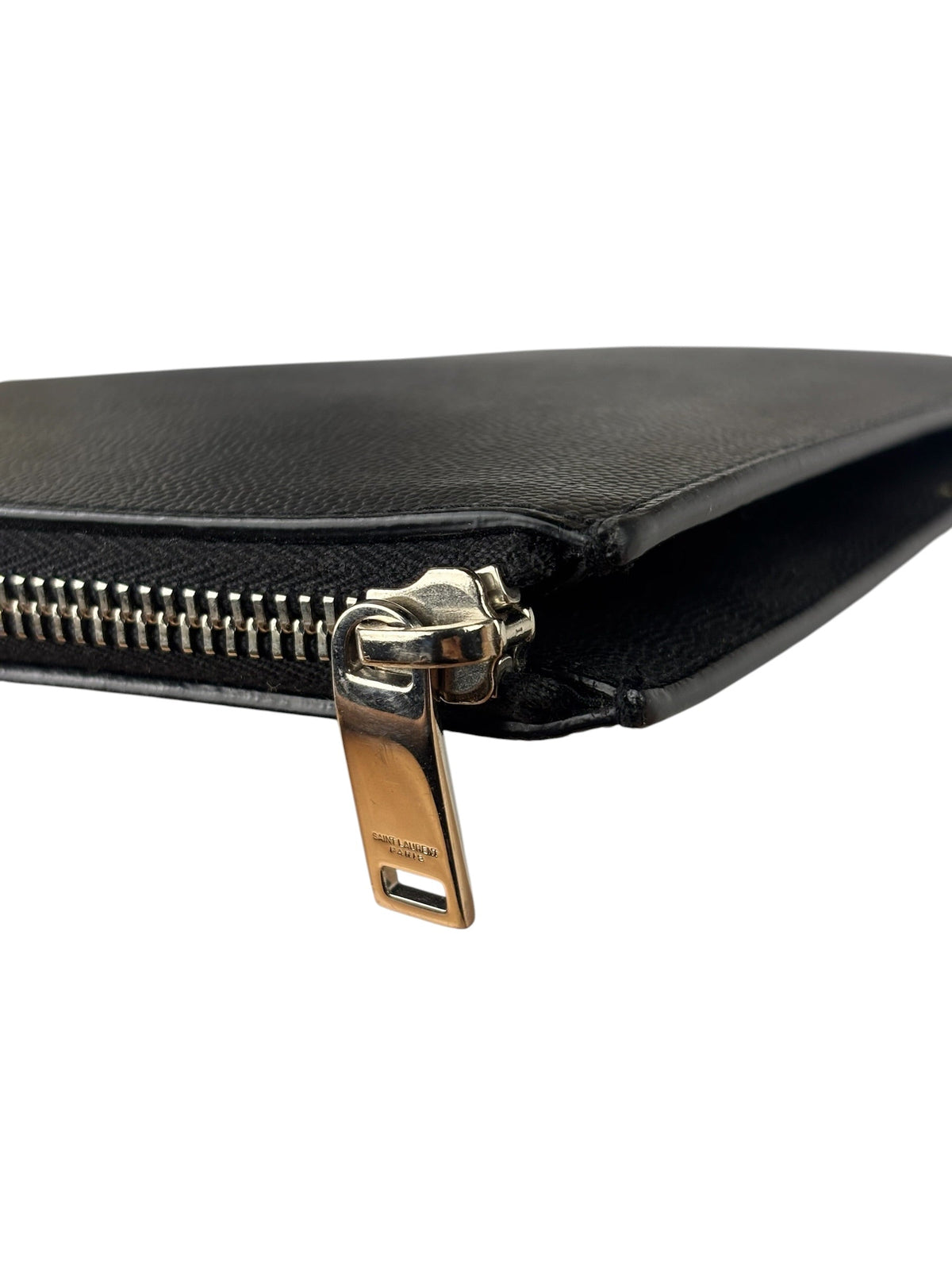 Yves Saint Laurent Black Pebbled Leather Pouch