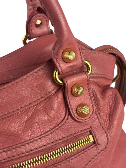 Balenciaga Pink Lambskin Velo Moto Two-Way Bag