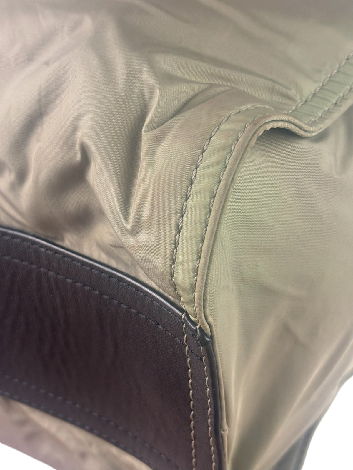 Burberry Geen Nylon/Leather Trim Buckleigh Tote Bag