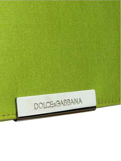 Dolce & Gabbana Lime Green Satin Clutch