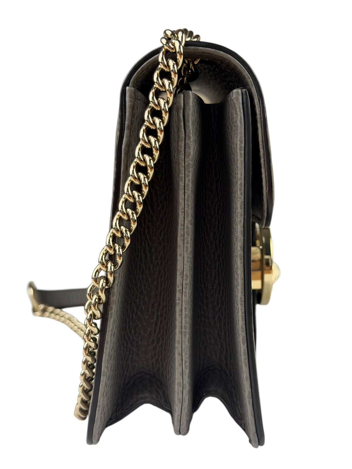 Gucci Grey Calfskin Interlocking Small G Shoulder Bag