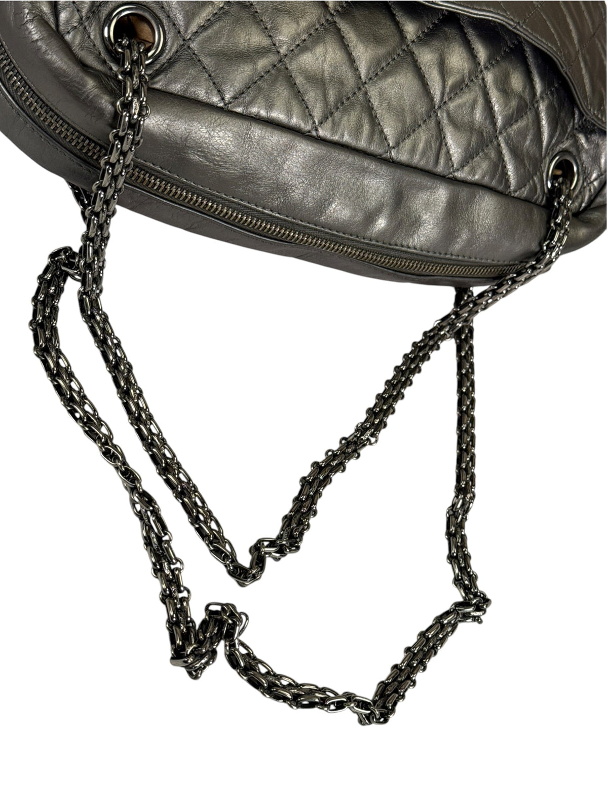 Chanel Metallic Silver Quilted Calfskin Reissue Camera Bag 2008