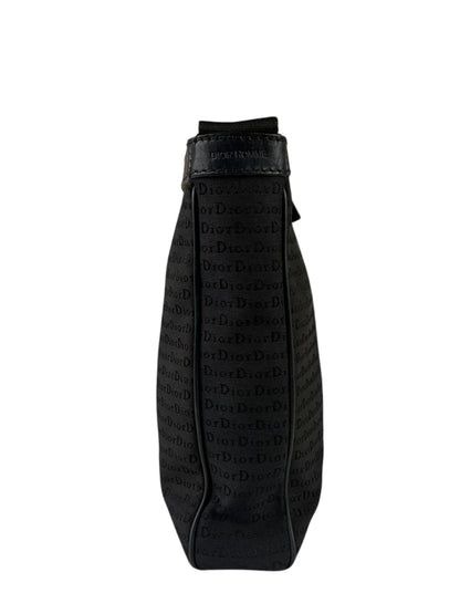Christian Dior Black Leather Trim Canvas Dior Print Crossbody Bag