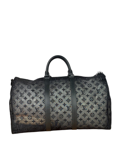 Louis Vuitton x Virgil Abloh Black Leather Trim Monogram Keepall 50