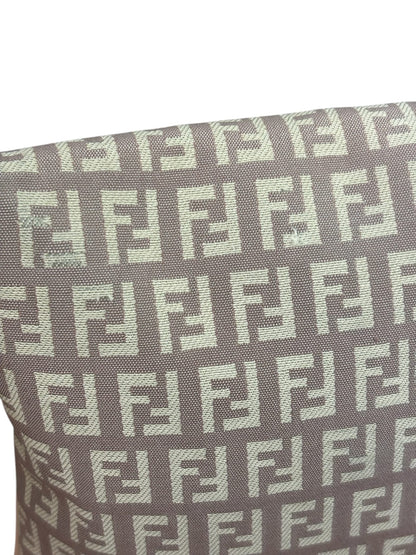 Fendi Pastel Pink Leather Trim Zucca Flap Vitello Tube Messenger Bag