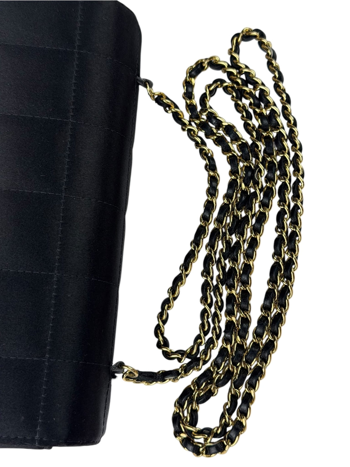 Chanel Black Satin Chocolate Bar Mini East-West Flap Bag
