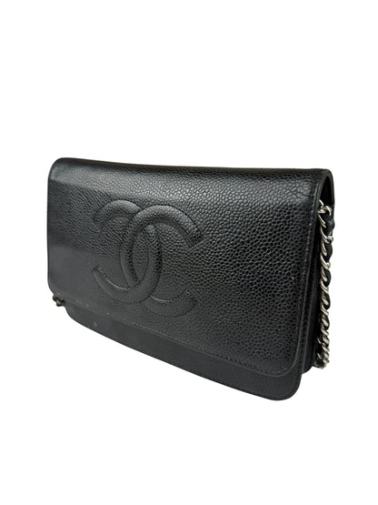 Chanel Black Caviar Flap Wallet On Chain 2013