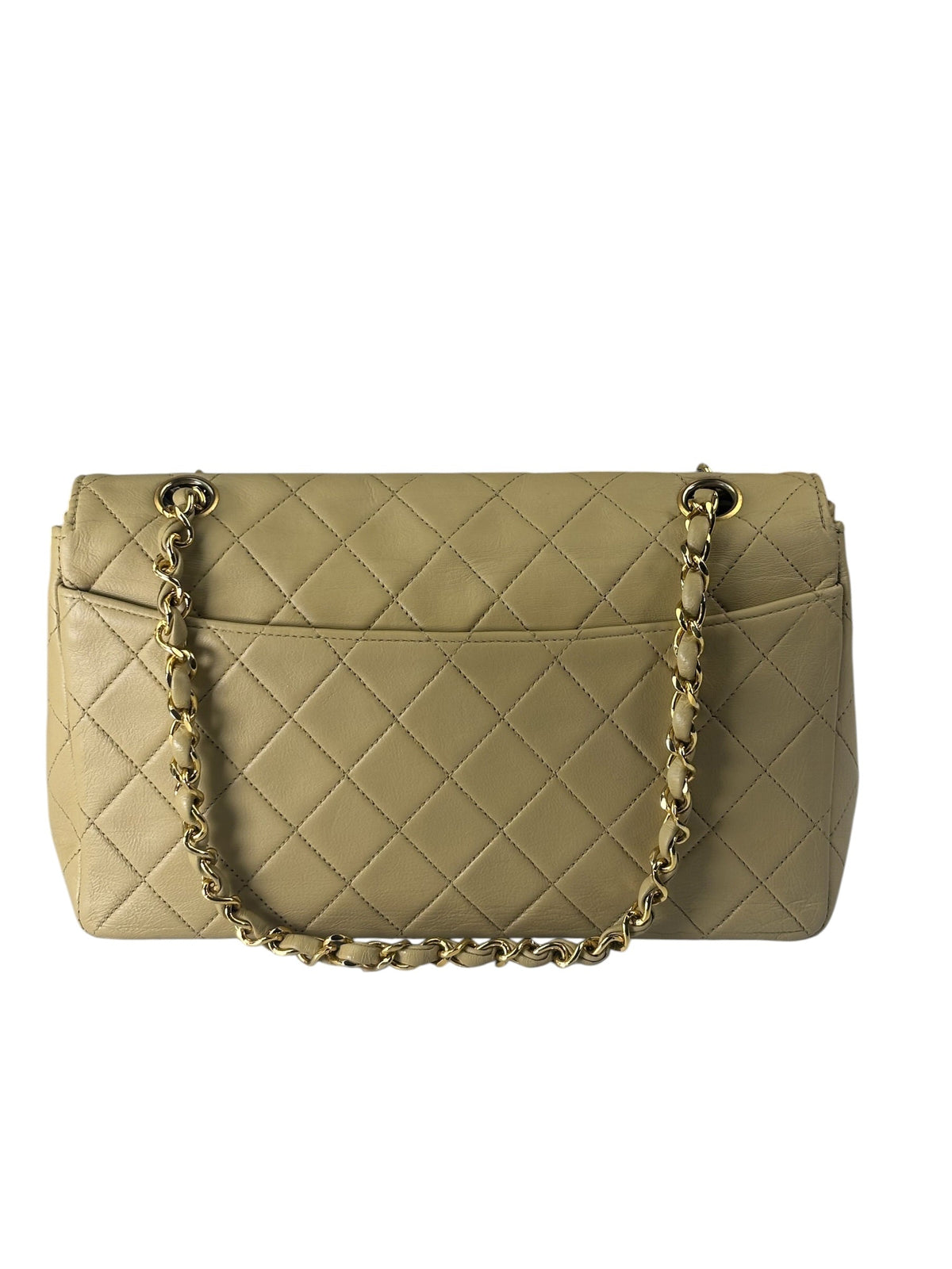Chanel Vintage Beige Quilted Leather Diana Flap Bag 1989