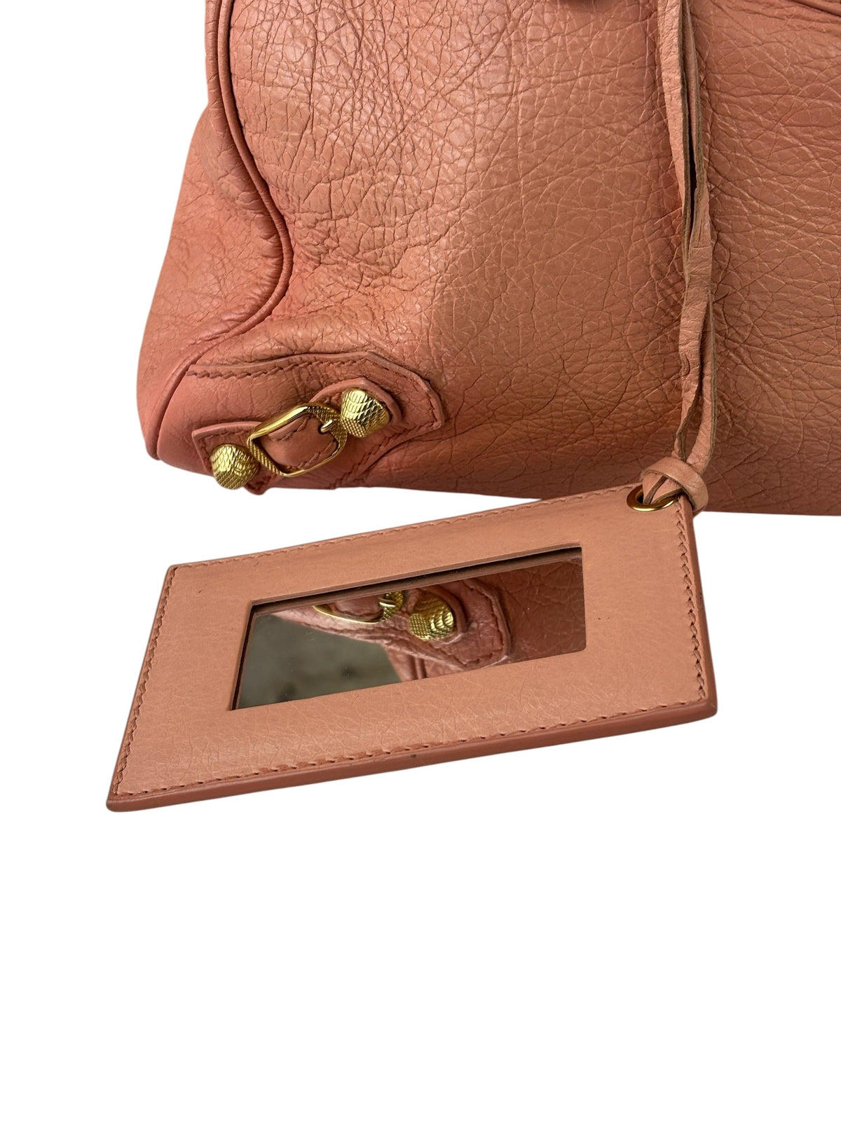 Balenciaga Light Pink Leather Classic Moto City Bag