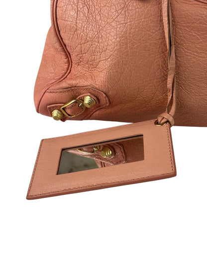 Balenciaga Light Pink Leather Classic Moto City Bag