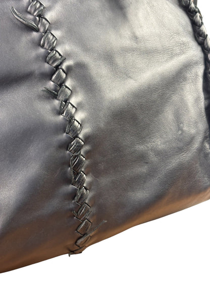 Bottega Veneta Black Intrecciato Fringe Shoulder Bag