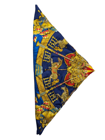 Hermes Navy Luna Park Silk Scarf