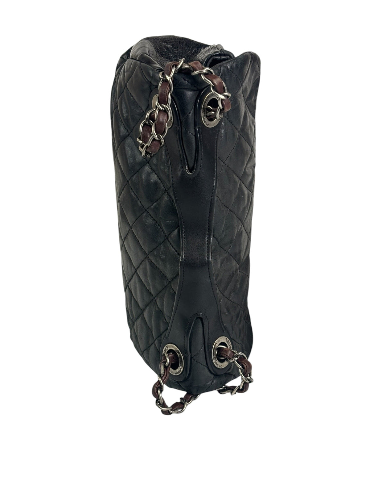 Chanel Black/Grey Quilted Calfskin Matelassè Iridescent Flap Bag 2009