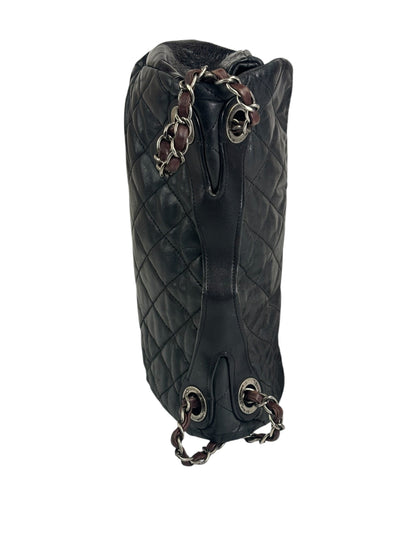 Chanel Black/Grey Quilted Calfskin Matelassè Iridescent Flap Bag 2009