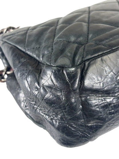 Chanel Black/Grey Quilted Calfskin Matelassè Iridescent Flap Bag 2009