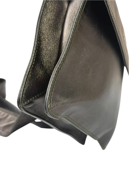 Chanel Vintage Metallic Bronze Lambskin Logo Messenger Bag 1997