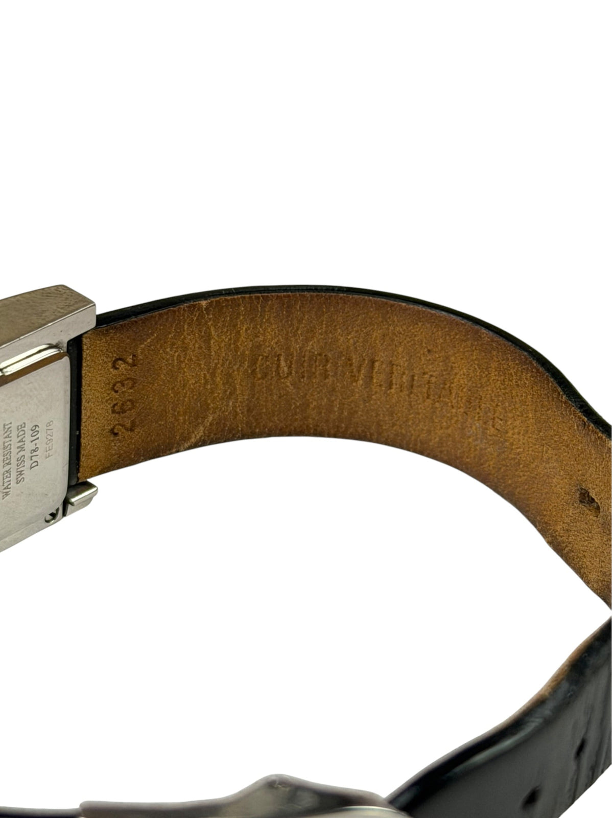 Dior Silver Dial Black Leather Strap D78-100