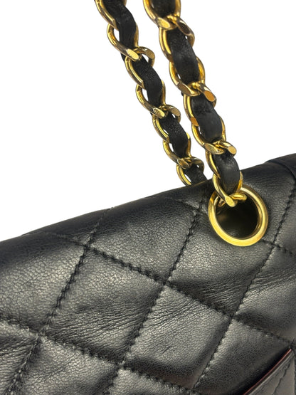 Chanel Black Quilted Leather Double Flap Small Bag