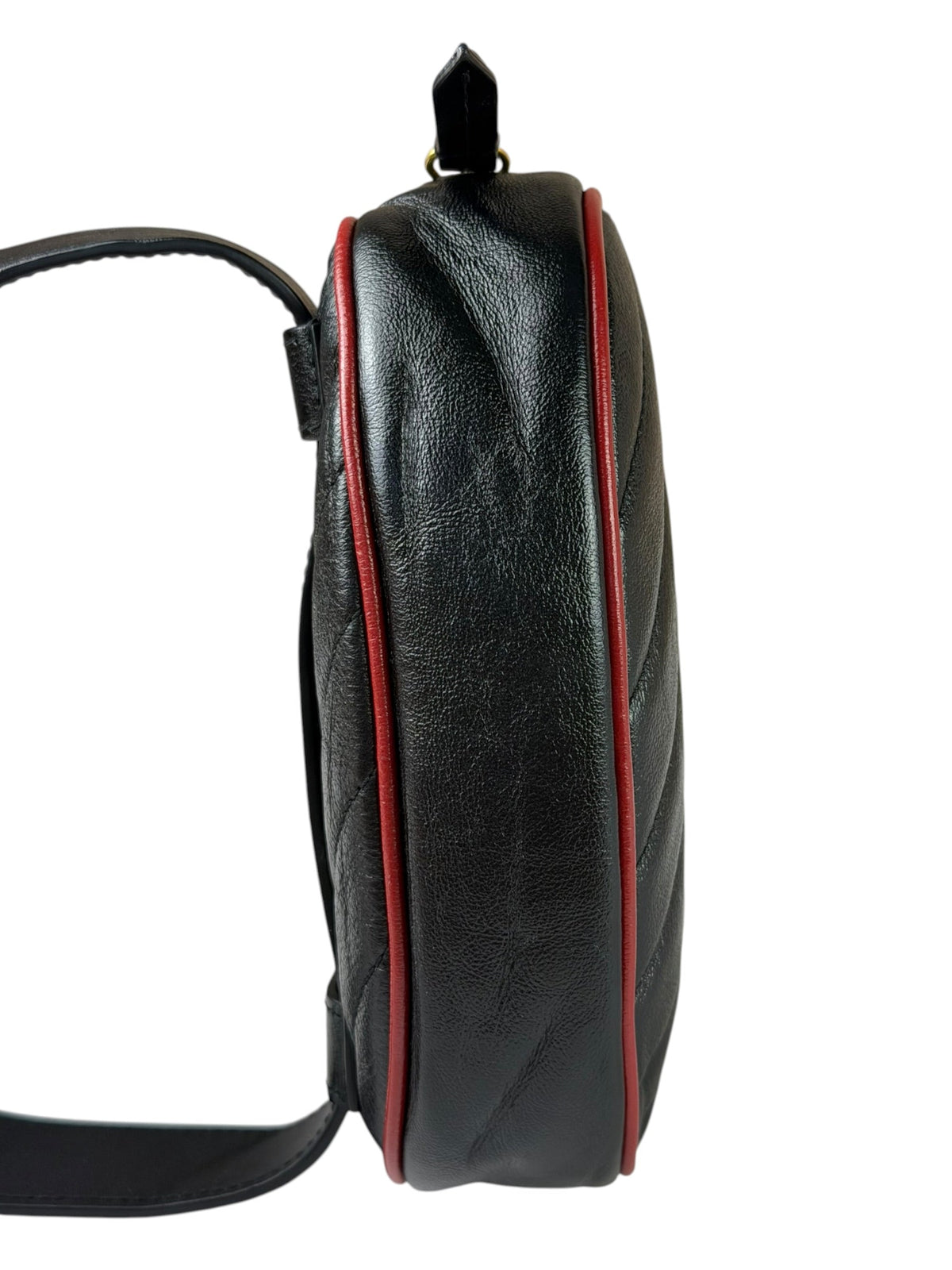 Gucci Black Matalassè Leather Marmont Belt Bag