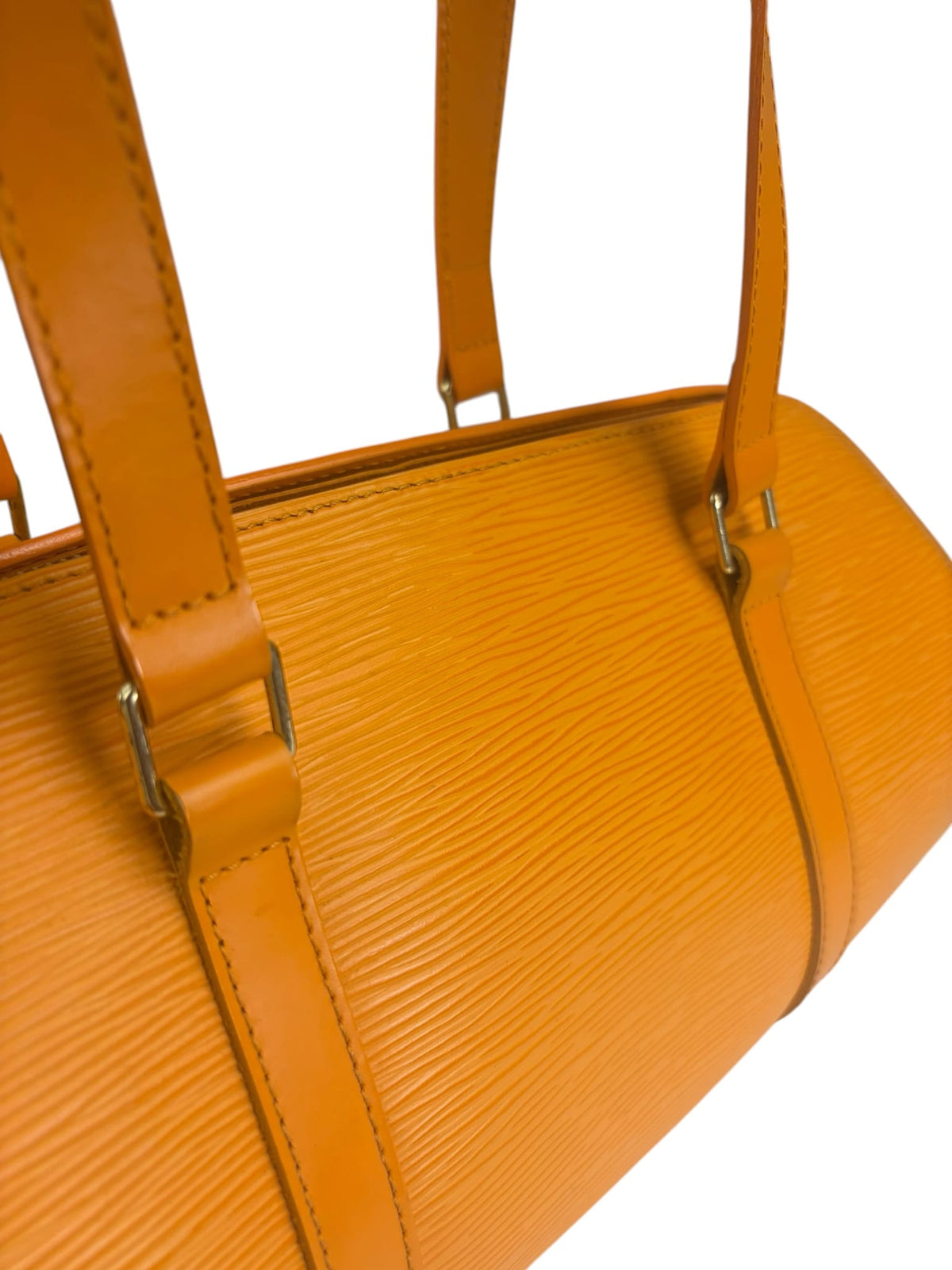 Louis Vuitton Orange Epi Leather Soufflot Handbag