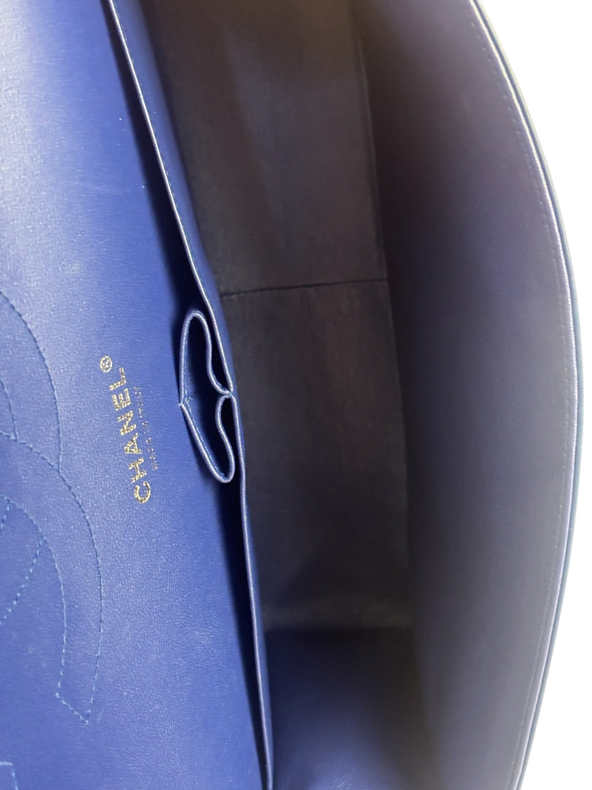 Chanel Perl Glossy Blue Quilted Patent Leather Double Flap Bag 2012