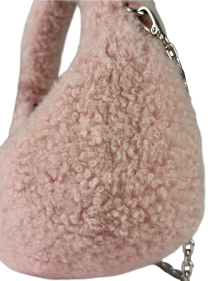Miu Miu Pink Wool Teddy Two-Way Hobo Bag