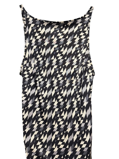 Fendi Black/White Geometric Patterned Sleeveless Tank Dress