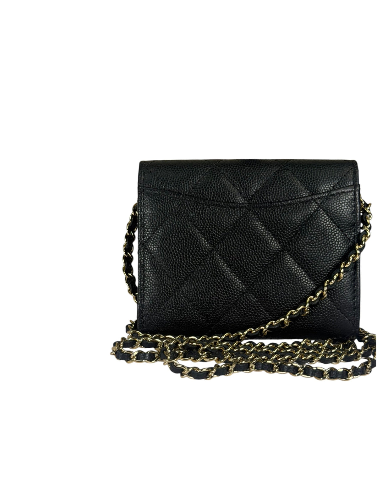 Chanel Black Caviar Quilted Card Holder 2019