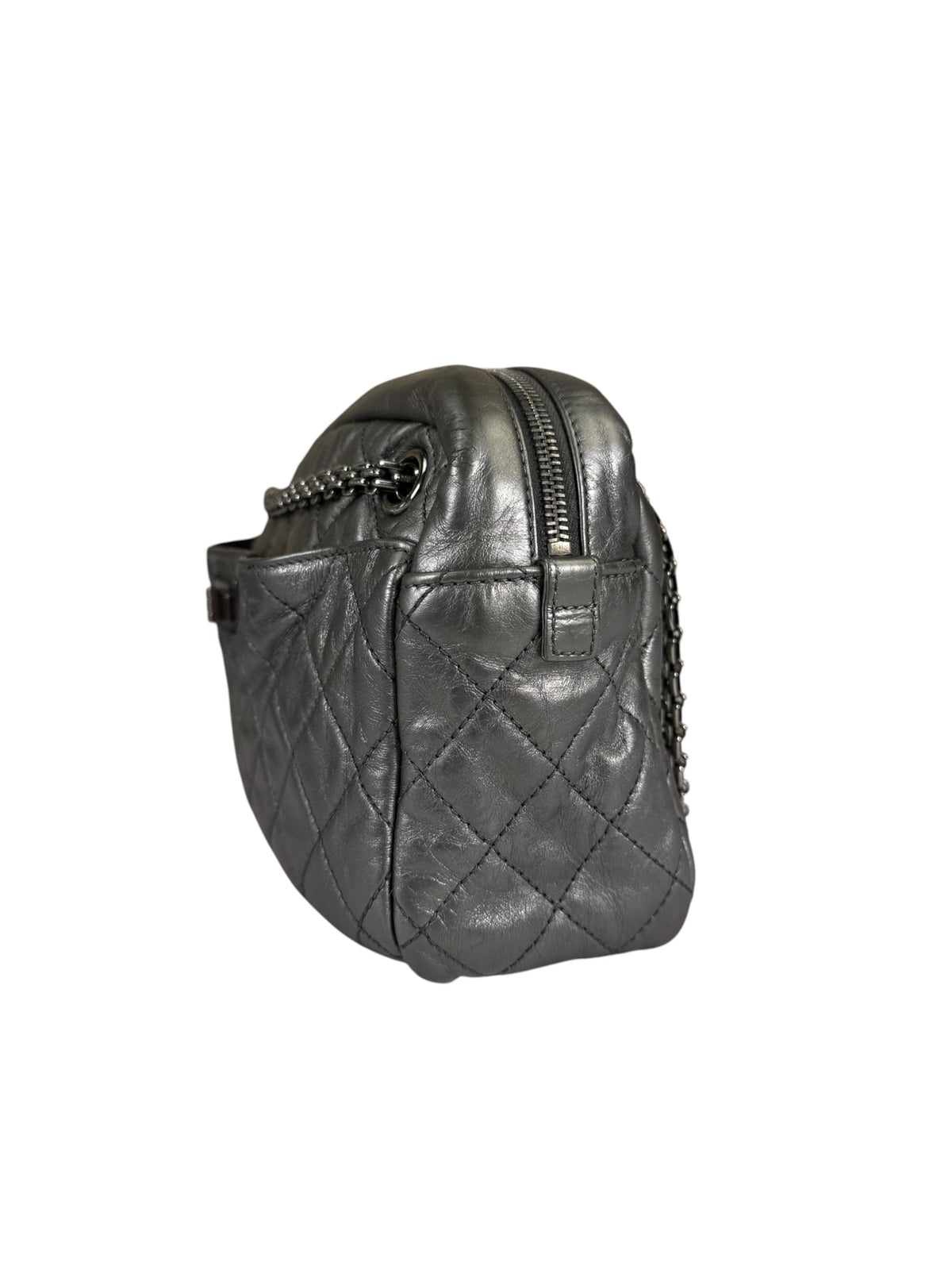 Chanel Metallic Silver Quilted Calfskin Reissue Camera Bag 2008