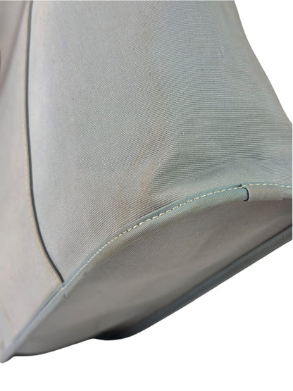 Hermes Light Blue Canvas Leather Trim Cabag Elan Tote