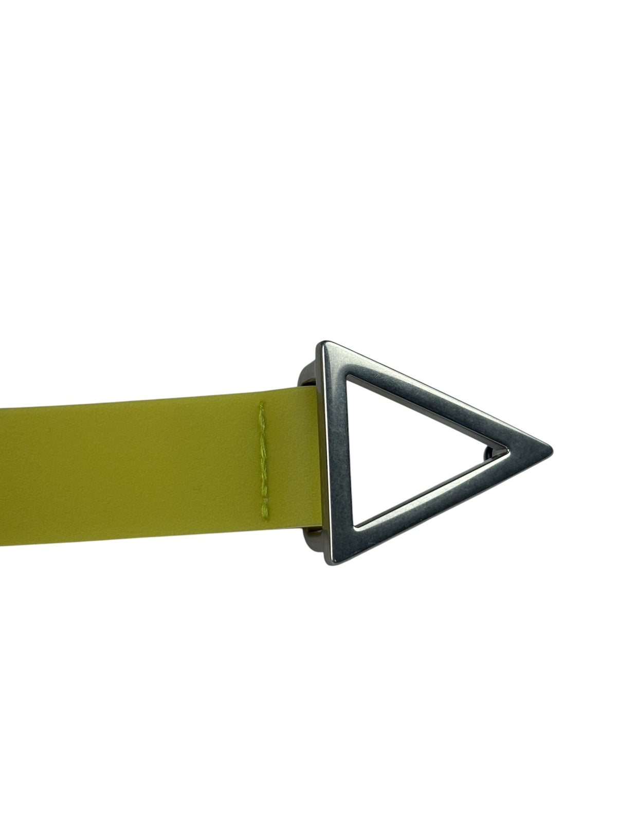 Bottega Veneta Bright Green Rubber Triangular Buckle Belt
