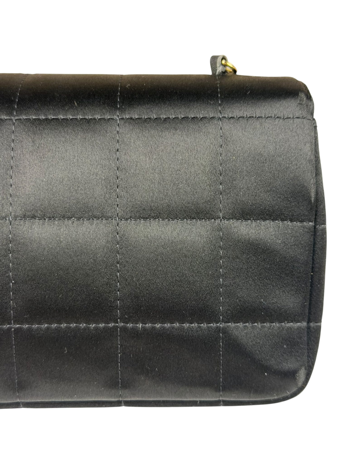 Chanel Black Satin Chocolate Bar Mini East-West Flap Bag