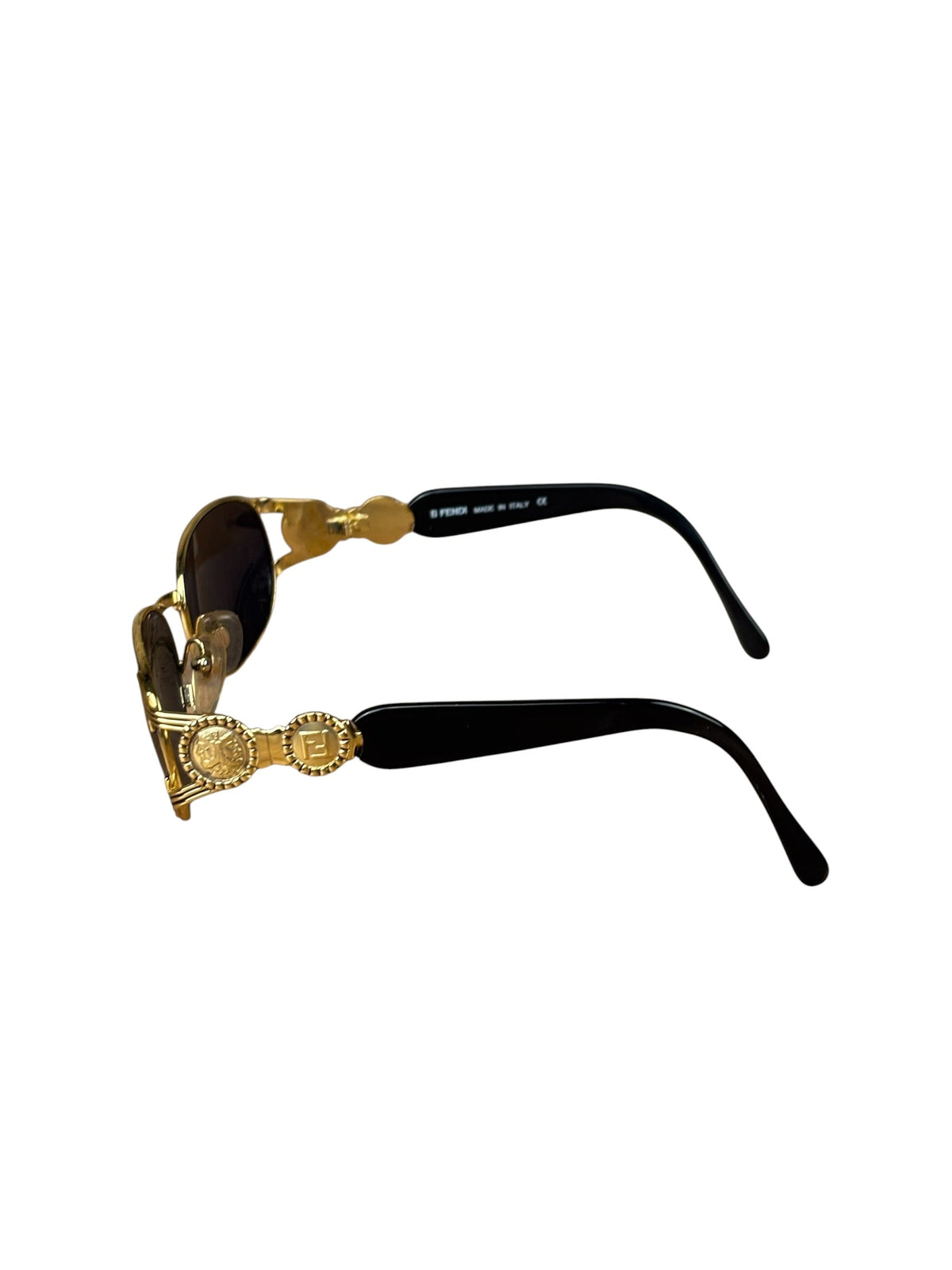 Fendi Gold/Blue Oval Metal Framed Sunglasses