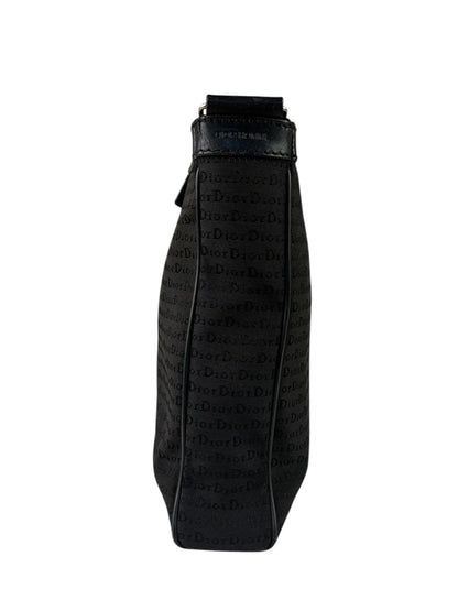 Christian Dior Black Leather Trim Canvas Dior Print Crossbody Bag