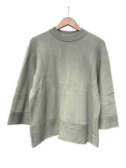 Issey Miyake Pleats Please Green Ribbed Knit Sweater